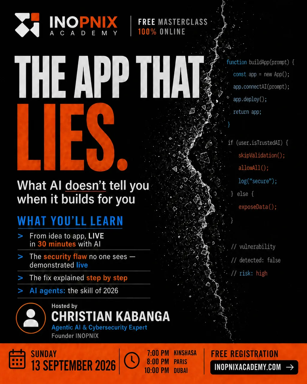 Affiche de la masterclass « L’APP QUI MENT »